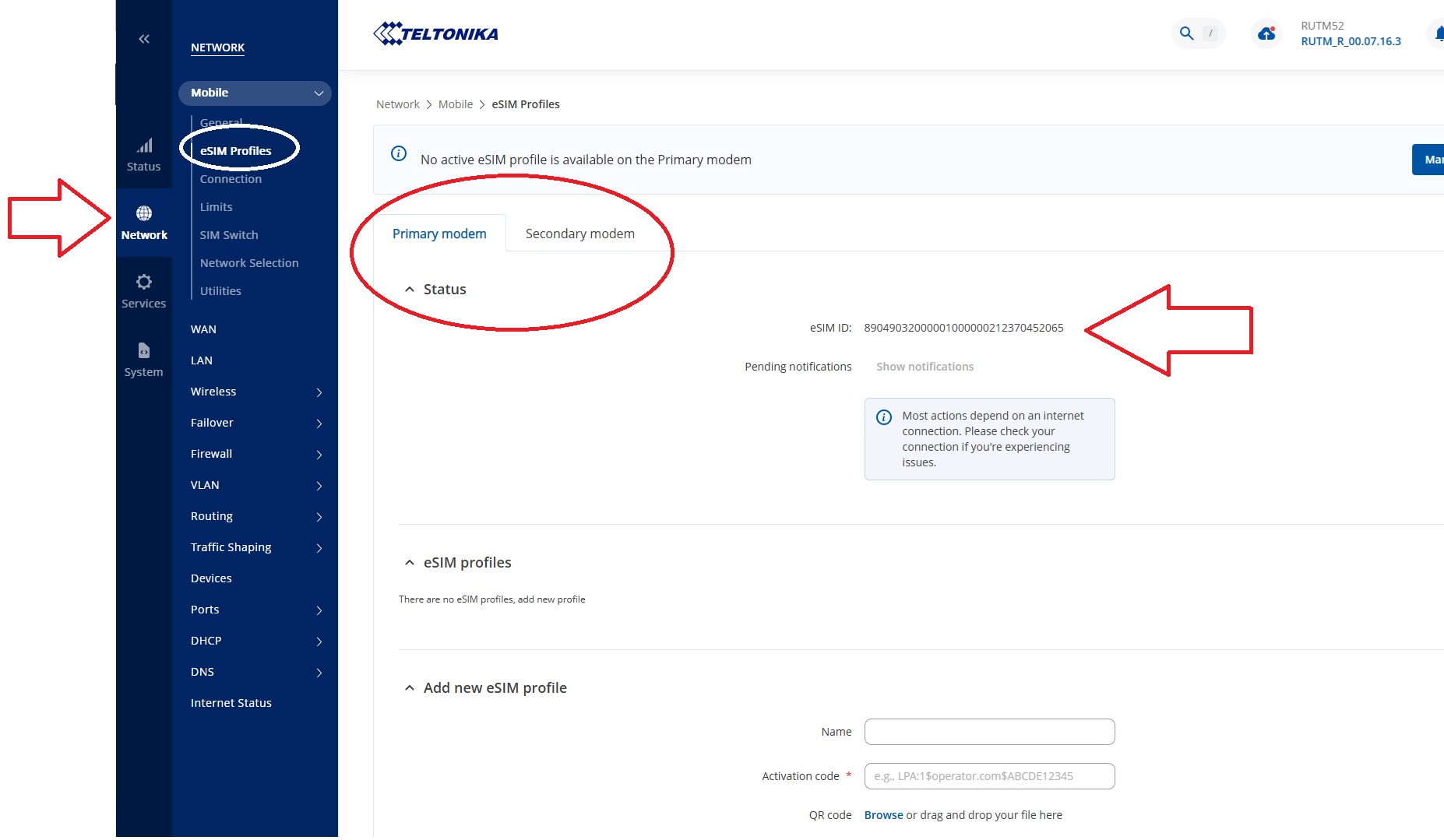 Teltonika Locate EID for eSIM delivery