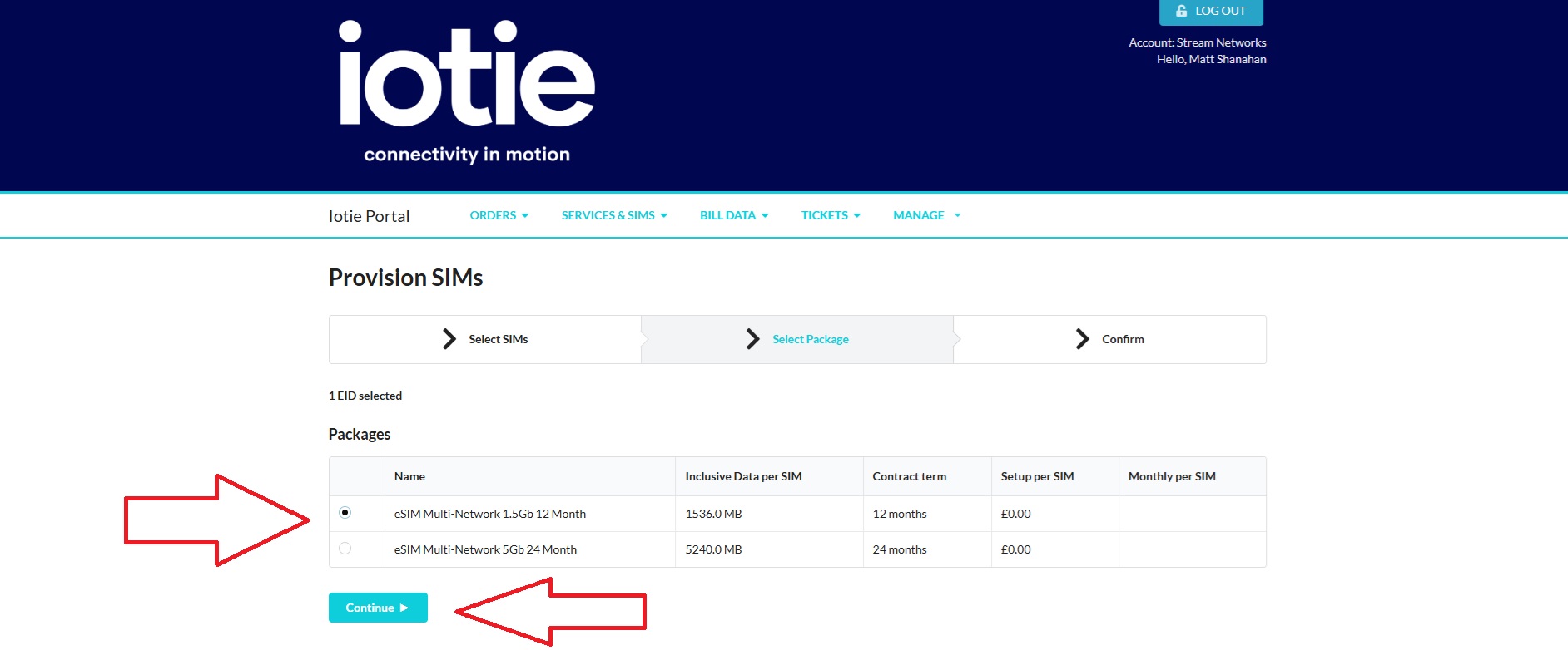 choose eSIM IoT Package