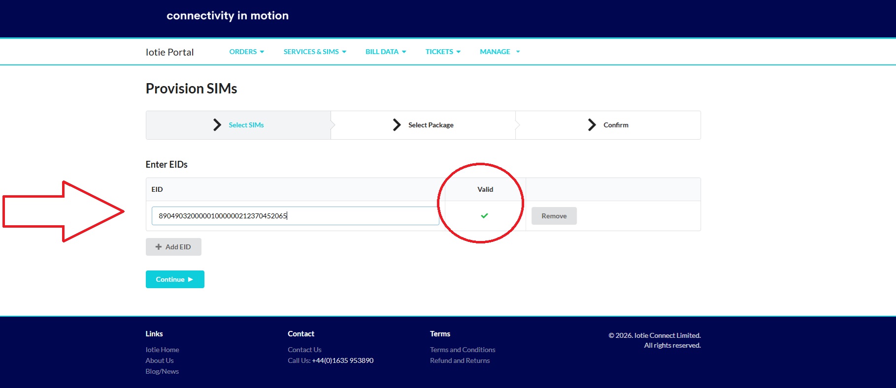 eSIM provision via EID Teltonika