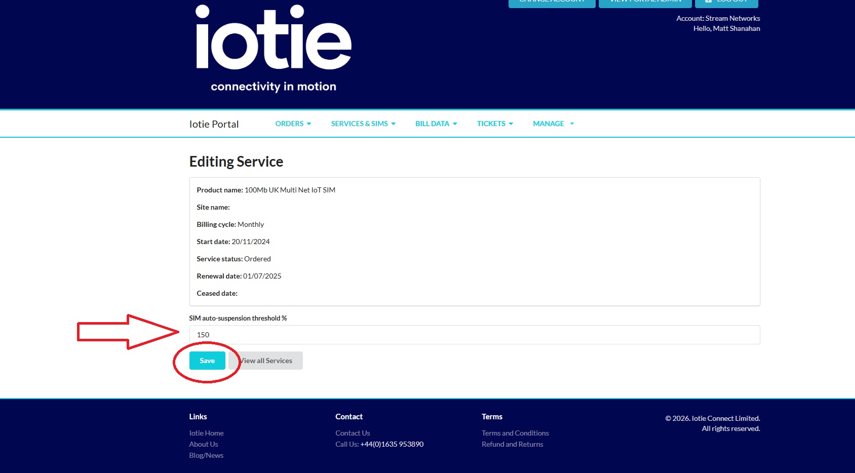 Set IoT AutoSuspend limit